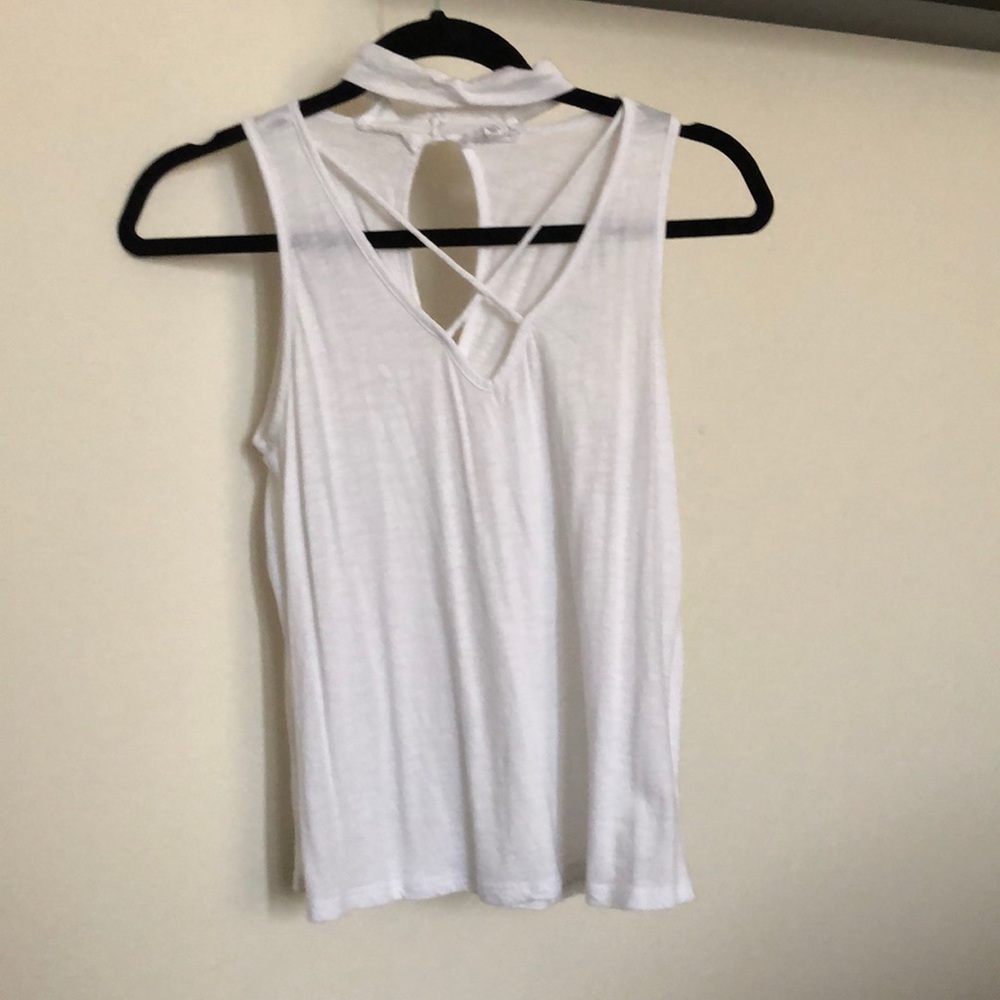 Socialite Cross Front Choker Tank